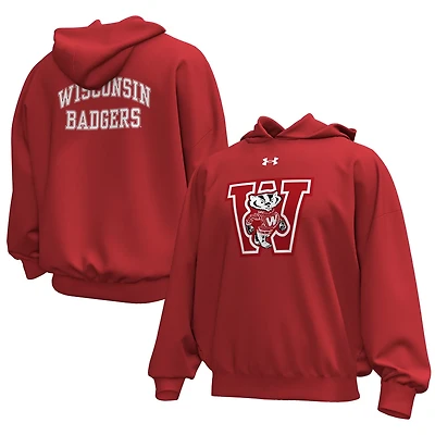 Under Armour Wisconsin Badgers Throwback Icon Fleece Pullover Hoodie