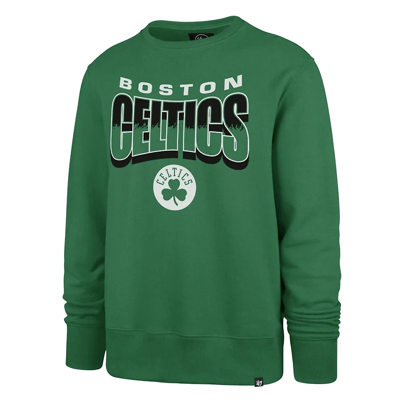 Unisex '47 Kelly Boston Celtics Brush By Headline Crewneck Sweatshirt