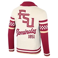 Unisex Colosseum Florida State Seminoles Wild Collective Button-Up Jacquard Sweater