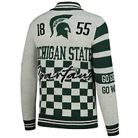 Unisex Colosseum Michigan State Spartans Wild Collective Button-Up Jacquard Sweater