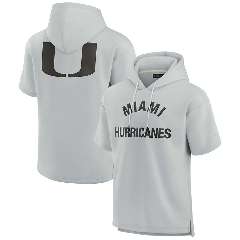 Unisex Fanatics Miami Hurricanes Elements Super Soft Fleece Short Sleeve Pullover Hoodie