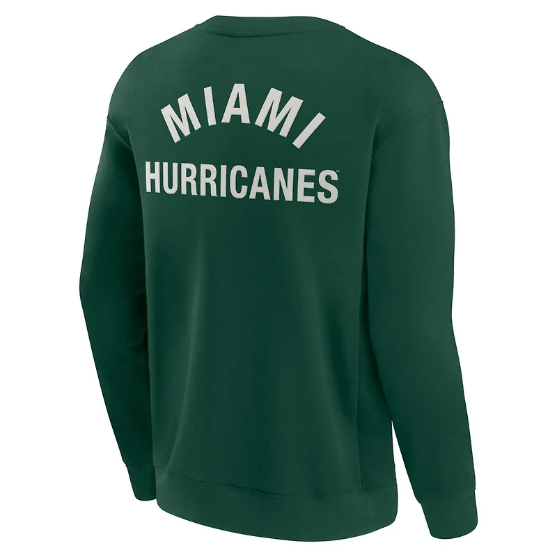 Unisex Fanatics Miami Hurricanes Super Soft Pullover Crew Sweatshirt