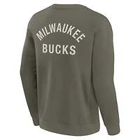 Unisex Fanatics Milwaukee Bucks Super Soft Pullover Crew Sweatshirt