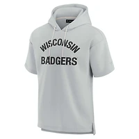 Unisex Fanatics Signature Wisconsin Badgers Elements Super Soft Fleece Short Sleeve Pullover Hoodie