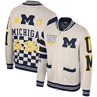 Unisex The Wild Collective Michigan Wolverines Button-Up Jacquard Sweater