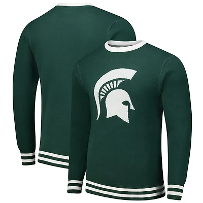 Unisex Uscape Apparel Michigan State Spartans Renew Knit Vintage Pullover Sweater