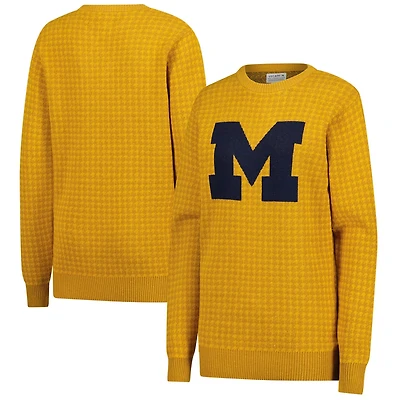 Unisex Uscape Apparel Michigan Wolverines Renew Knit Vintage Houndstooth Sweater