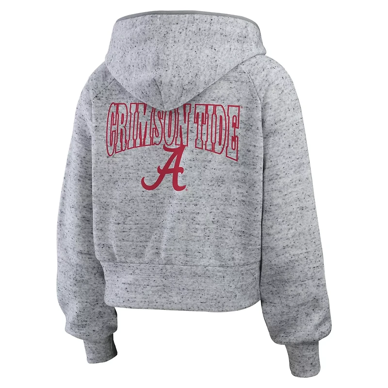 Wear by Erin Andrews Alabama Crimson Tide Speckle Double-Hit Raglan Full-Zip Hoodie