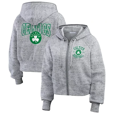 WEAR by Erin Andrews Boston Celtics Speckled Radiator Full-Zip Hoodie
