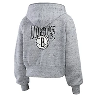 WEAR by Erin Andrews Brooklyn Nets Speckled Radiator Full-Zip Hoodie