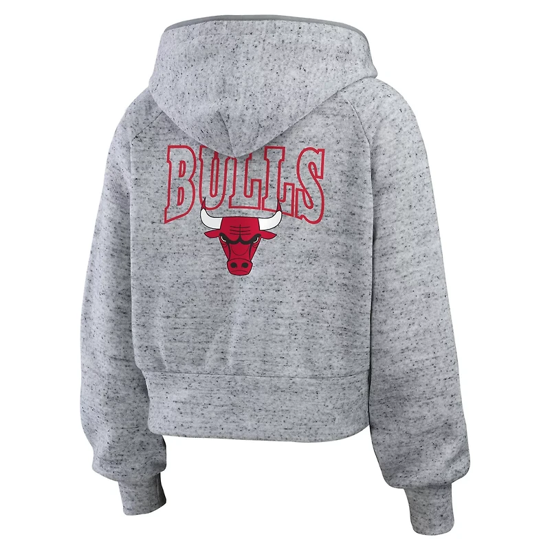 WEAR by Erin Andrews Chicago Bulls Speckled Radiator Full-Zip Hoodie