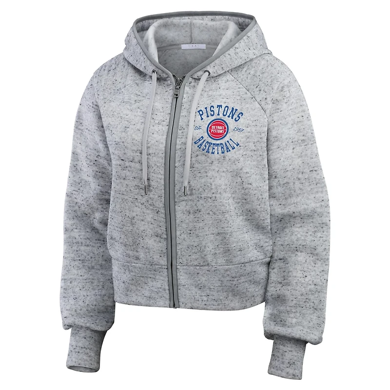 WEAR by Erin Andrews Detroit Pistons Speckled Radiator Full-Zip Hoodie