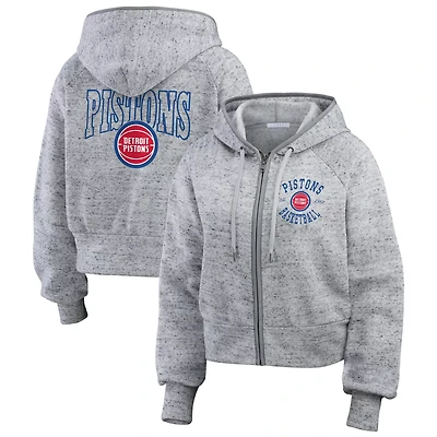 WEAR by Erin Andrews Detroit Pistons Speckled Radiator Full-Zip Hoodie