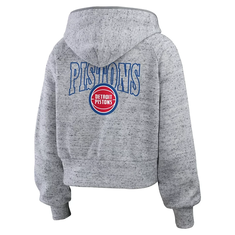 WEAR by Erin Andrews Detroit Pistons Speckled Radiator Full-Zip Hoodie