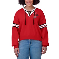 WEAR by Erin Andrews Detroit Wings Cropped Lace-Up Sweater