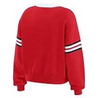 WEAR by Erin Andrews Detroit Wings Cropped Lace-Up Sweater