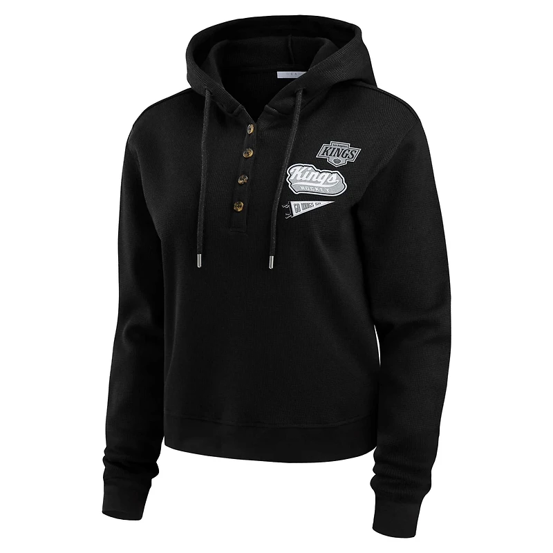 WEAR by Erin Andrews Los Angeles Kings Waffle-Knit Pullover Hoodie