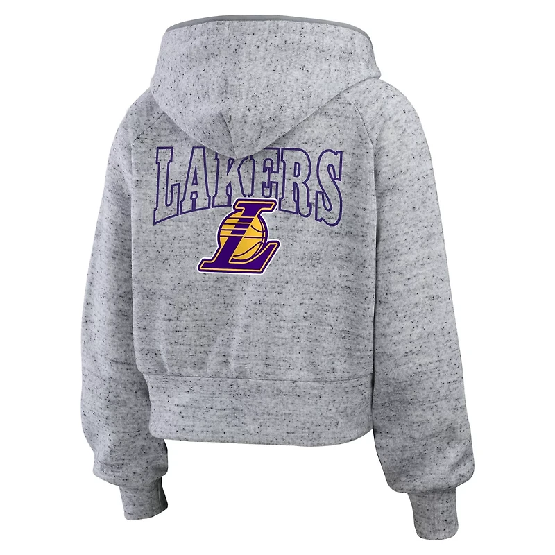 WEAR by Erin Andrews Los Angeles Lakers Speckled Radiator Full-Zip Hoodie