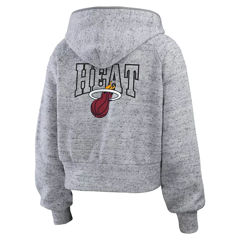 WEAR by Erin Andrews Miami Heat Speckled Radiator Full-Zip Hoodie