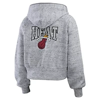 WEAR by Erin Andrews Miami Heat Speckled Radiator Full-Zip Hoodie