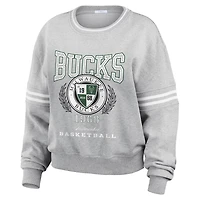 WEAR by Erin Andrews Milwaukee Bucks French Terry Pullover Sweatshirt