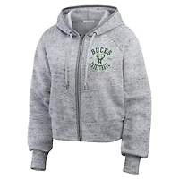 WEAR by Erin Andrews Milwaukee Bucks Speckled Radiator Full-Zip Hoodie