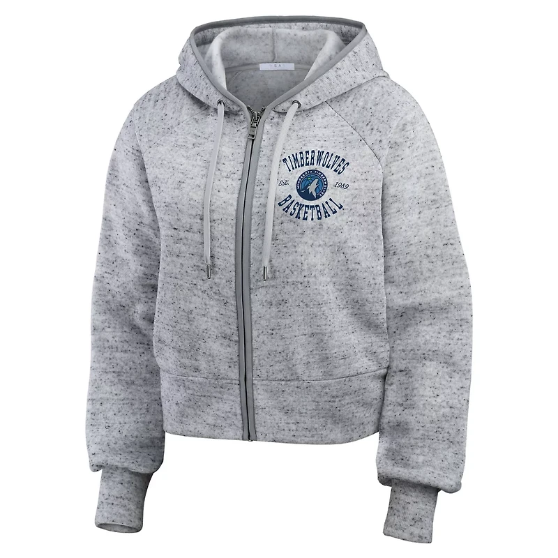 WEAR by Erin Andrews Minnesota Timberwolves Speckled Radiator Full-Zip Hoodie