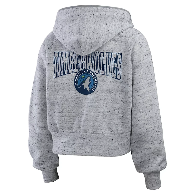 WEAR by Erin Andrews Minnesota Timberwolves Speckled Radiator Full-Zip Hoodie