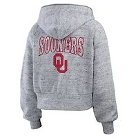 Wear by Erin Andrews Oklahoma Sooners Speckle Double-Hit Raglan Full-Zip Hoodie