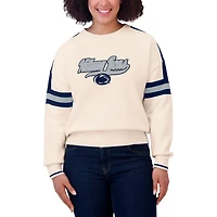 WEAR by Erin Andrews Penn State Nittany Lions Chenille Woven Patch Stripe Pullover Sweater