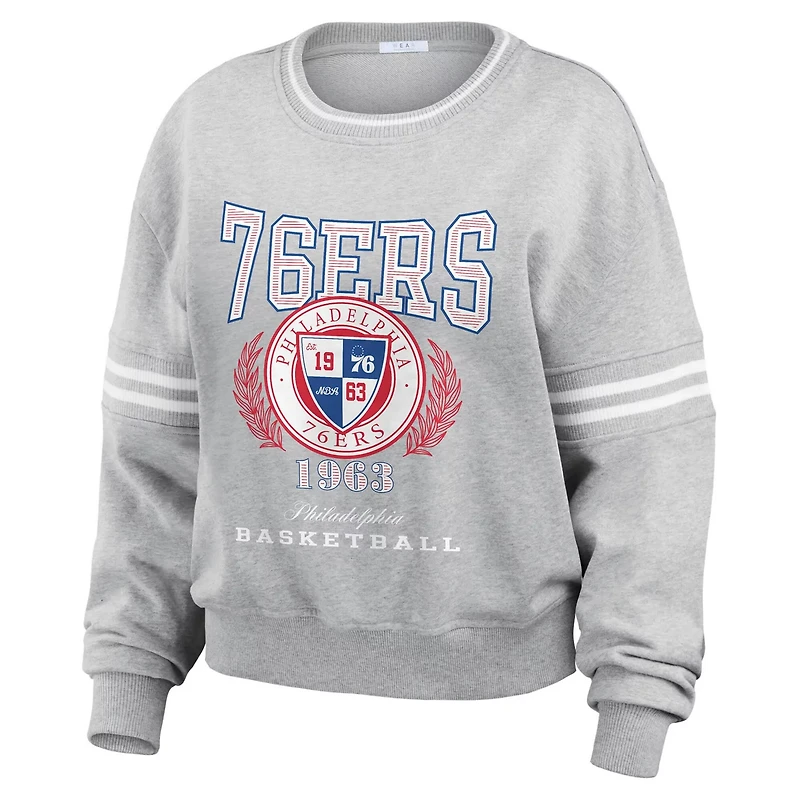 WEAR by Erin Andrews Philadelphia 76ers French Terry Pullover Sweatshirt