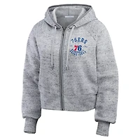 WEAR by Erin Andrews Philadelphia 76ers Speckled Radiator Full-Zip Hoodie