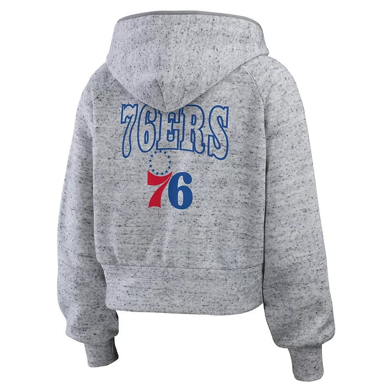 WEAR by Erin Andrews Philadelphia 76ers Speckled Radiator Full-Zip Hoodie