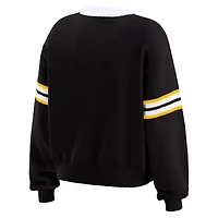 WEAR by Erin Andrews Pittsburgh Penguins Cropped Lace-Up Sweater