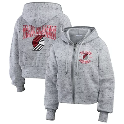 WEAR by Erin Andrews Portland Trail Blazers Speckled Radiator Full-Zip Hoodie