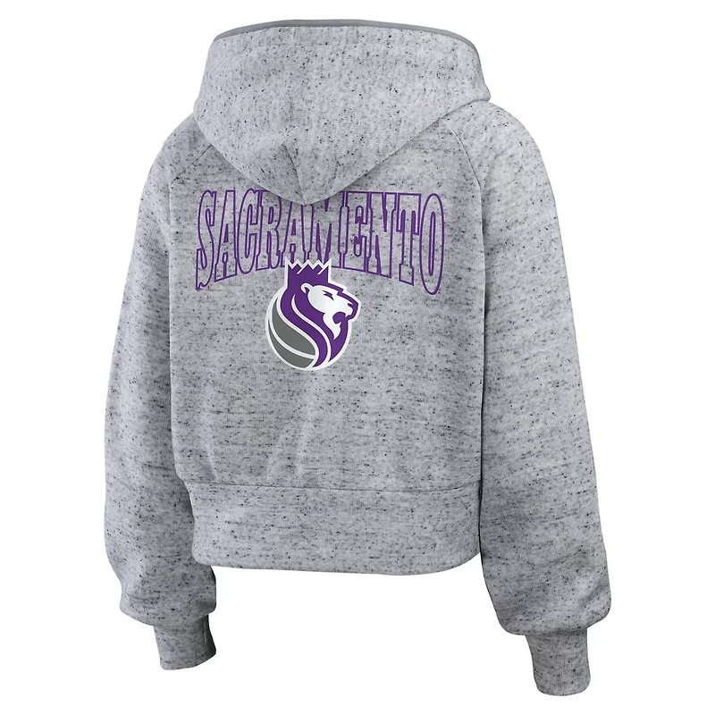 WEAR by Erin Andrews Sacramento Kings Speckled Radiator Full-Zip Hoodie