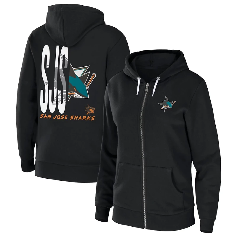 WEAR by Erin Andrews San Jose Sharks Sponge Fleece Full-Zip Hoodie