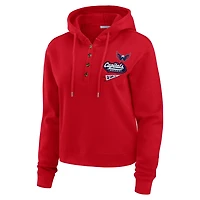 WEAR by Erin Andrews Washington Capitals Waffle-Knit Pullover Hoodie