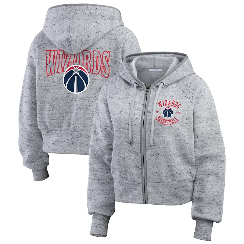 WEAR by Erin Andrews Washington Wizards Speckled Radiator Full-Zip Hoodie