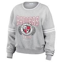 WEAR by Erin Andrews Wisconsin Badgers Classic Stripe Pullover Sweater