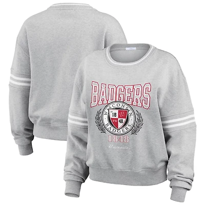 WEAR by Erin Andrews Wisconsin Badgers Classic Stripe Pullover Sweater