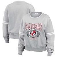 WEAR by Erin Andrews Wisconsin Badgers Classic Stripe Pullover Sweater