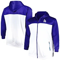 White Los Angeles Dodgers Big  Tall Yoke Full-Zip Hoodie