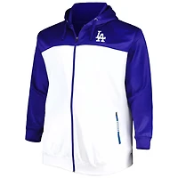 White Los Angeles Dodgers Big  Tall Yoke Full-Zip Hoodie