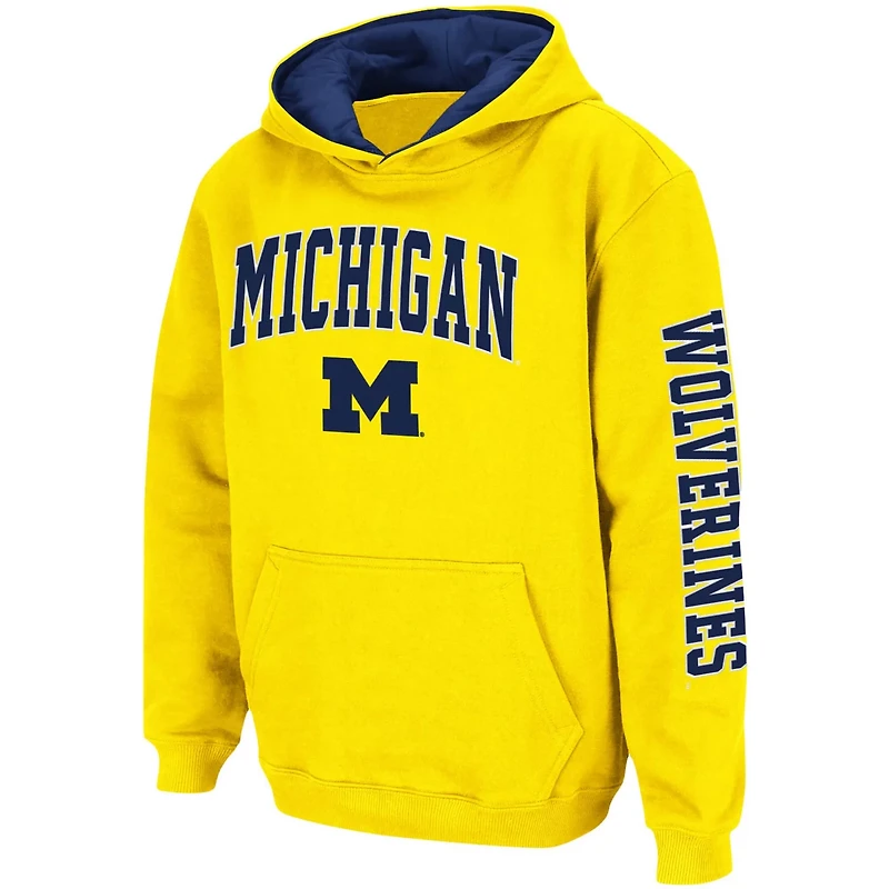 Youth Colosseum Michigan Wolverines 2-Hit Team Pullover Hoodie