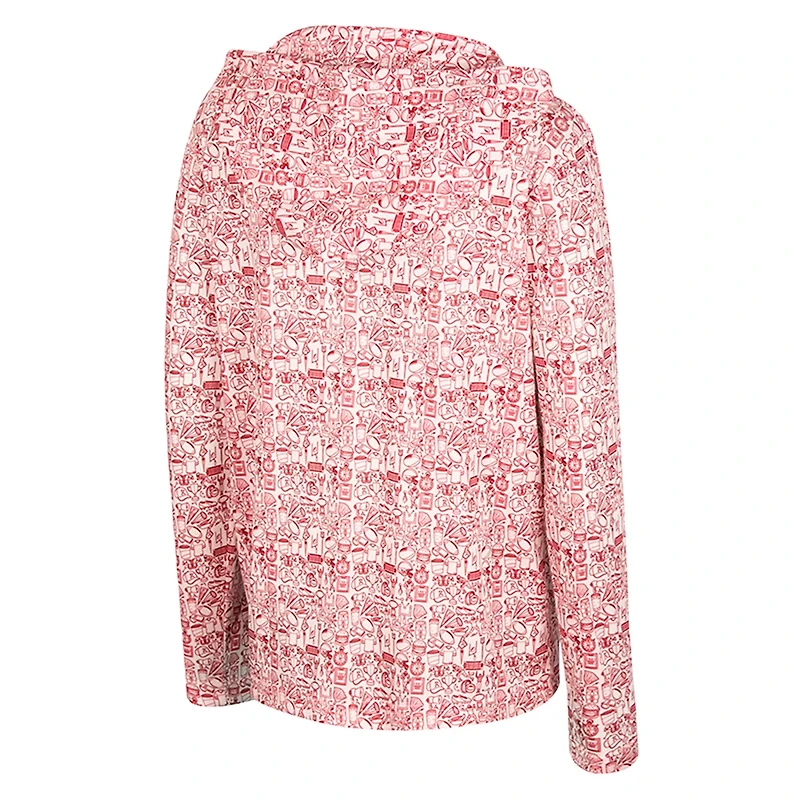 Youth Colosseum Ohio State Buckeyes All-Over Print Long Sleeve Hoodie T-Shirt