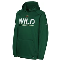 Youth Fanatics Minnesota Wild Authentic Pro Rink Raglan Hoodie