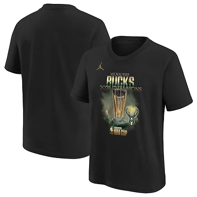 Youth Jordan Brand Milwaukee Bucks 2024 NBA Cup Champions Locker Room T-Shirt