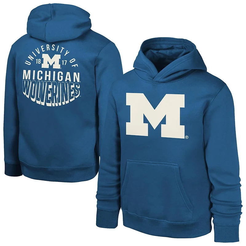 Youth Michigan Wolverines Team Banner Fleece Pullover Hoodie