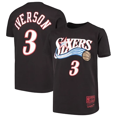 Youth Mitchell  Ness Allen Iverson Philadelphia 76ers Hardwood Classics Name Number T-Shirt
